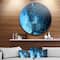 Designart - Fractal 3D Blue Paint Splash' Abstract Circle Metal Wall Art